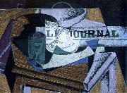 Juan Gris fruit dish ,book ,and newspaper Germany oil painting artist